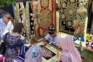 Gold embroidery center at "Kulita" caravanserai